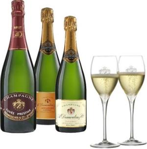 Vos 3 Champagnes + vos 2 Flûtes cadeaux