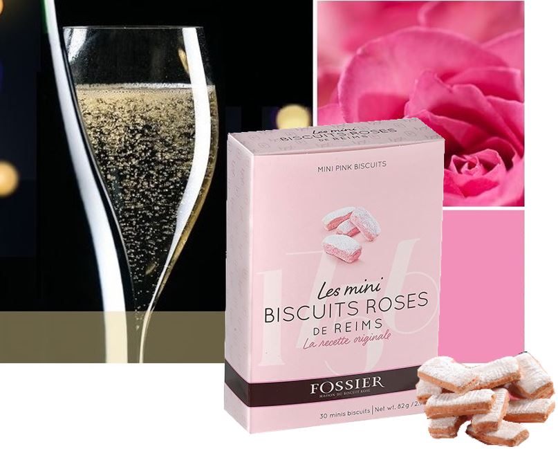 ETUI MINI BISCUITS ROSES CADEAUX joint à vos 6 BOUTEILLES PRESTIGE BRUT