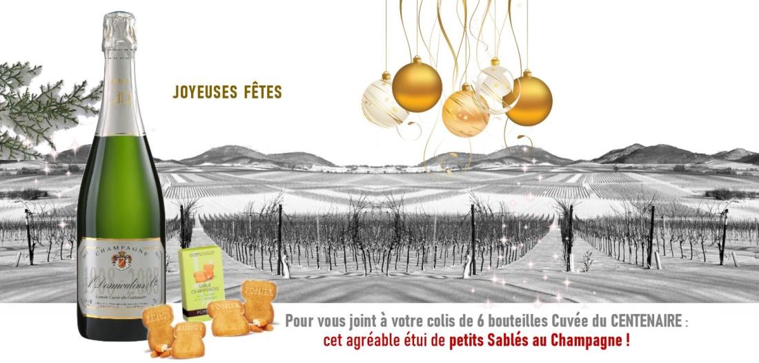 ETUI SABLÉS CADEAUX joint à vos 6 BOUTEILLES CUVÉE DU CENTENAIRE