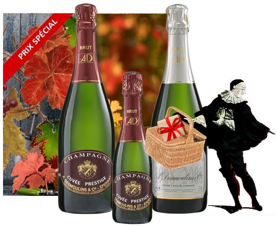 RECONFORT D'AUTOMNE : 4 bouteilles Cuvée Centenaire Brut + 1 bouteille Cuvée Prestige Brut + 1 demi-bouteille Prestige OFFERTE !  