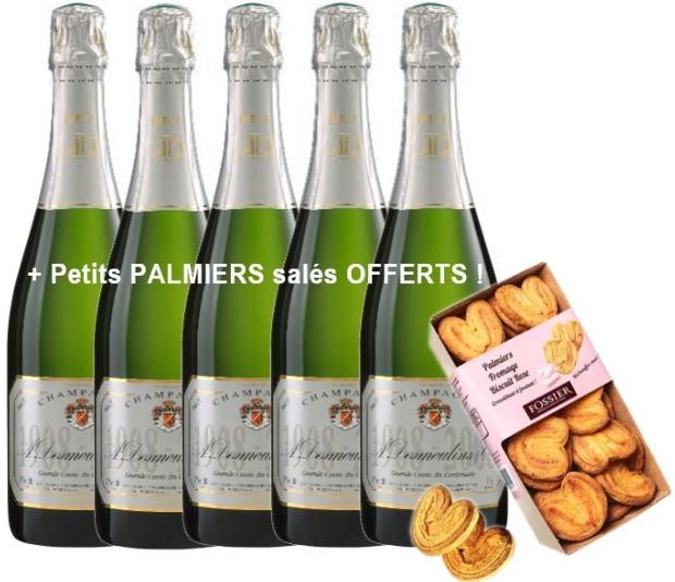 PALMIERS FEUILLETÉS SALÉS : CADEAU joint à vos 5 BOUTEILLES CENTENAIRE BRUT