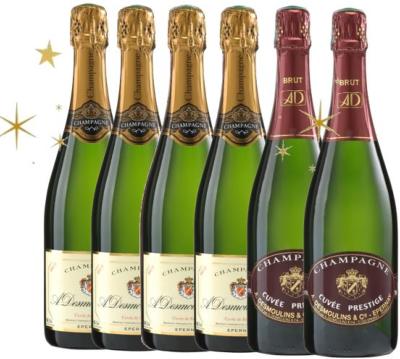 Caisse Noël : 2 bouteilles Prestige Brut + 4 Bouteilles Réserve Brut